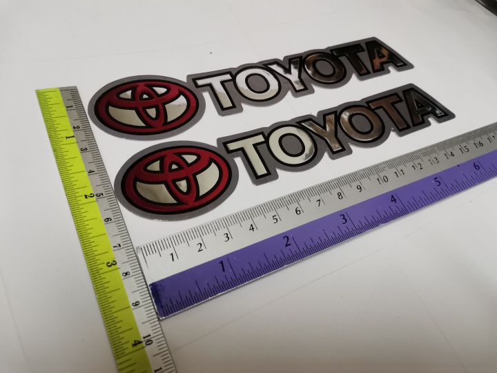 สติ๊กเกอร์ฟอยด์-ปั๊มนูน-คำว่า-toyota-ติดรถ-แต่งรถ-โตโยต้า-sticker-สวย