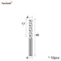 4Mm * 17Mm,10Pcs,เครื่อง CNC โรงงานปลายคาร์ไบด์แข็ง,เครื่องตัดงานไม้แทรก End Milling,4ขลุ่ย End Mill,PVC,MDF,เครื่องตัดอะคริลิค