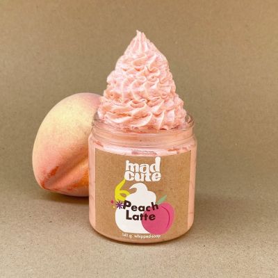 Madcute Whipped Soap สบู่วิปครีม ออร์แกนิค น้ำหอมนำเข้า เกรดพรีเมี่ยม กลิ่น Peach Latte 140 g.