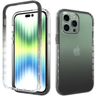 iPhone 14 Pro Max Case, RUILEAN Transparent 2-in-1 Gradient Shockproof Case for iPhone 14 Pro Max