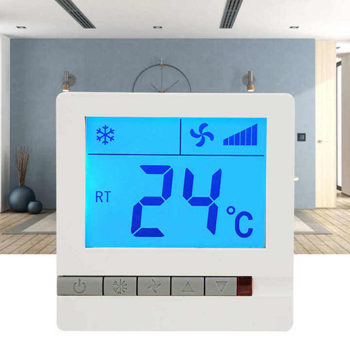 LCD Digital Thermostat Delay Compressor Protection Fan Coil Unit