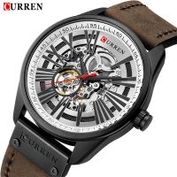 ZZOOI CURREN New Mens Fashion Mechanical Watch Men Waterproof Leather Band Wristwatches Male Automatic Self-Wind Clock Montre Homme