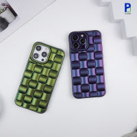 Case STUFF เคสไอโฟน สีเมทัลลิค ซิลิโคน ลายสาน สำหรับ 14ProMax