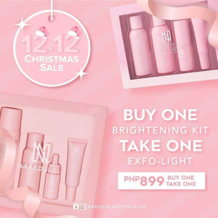 NAKED SKIN Brightening Kit (Foam Cleanser, Viscous Toner, Hyaluronic