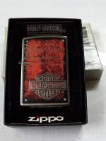 ZIPPO  49658  HARLEY DAVIDSON   สีเงิน ผิวโครเมี่ยม ลายแบบสกรีน   ของใหม่ไม่ผ่านการใช้งาน  มาพร้อมกล่อง  รับประกันของแท้