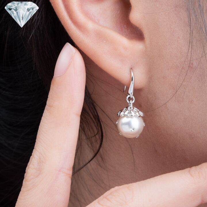 malai-gems-ต่างหูมุก-เงินแท้-silver-925-เพชรสวิส-cz-เคลือบทองคำขาว-รุ่น-51000211-แถมกล่อง-ต่างหูเพชร-ต่างหูเงินแท้