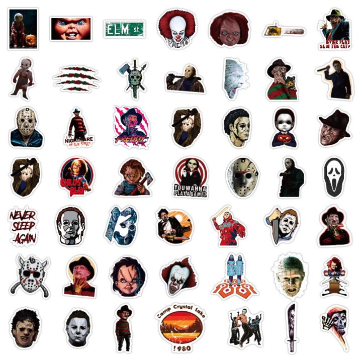 10-30-50pcs-horror-movie-thriller-character-graffiti-waterproof-sticker-guitar-notebook-refrigerator-water-cup-wholesale-stickers-labels