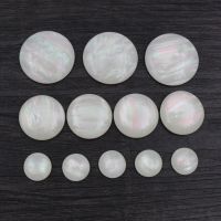 New Fashion 12mm 20mm 25mm White Shell Color Flat Back Resin Cabochons Cameo DIY Jewelry Making Accessories DIY accessories and others