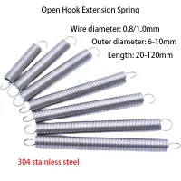 S Hook 304 Stainless Steel Tension Spring Extension Coil Spring Pullback Spring Wire Diameter0.8/1.0mm Outer Diameter 6-10m Cleaning Tools