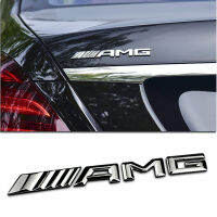 1ชิ้นสำหรับรถไฟโลโก้ AMG ด้านร่างกายสติ๊กเกอร์โลโก้โลหะแผ่นป้ายท้ายรถอัตโนมัติกล่องใส่ของท้ายรถจักรยานยนต์ดีคอลตกแต่งสำหรับ Mercedes Benz AMG W210 W211 W204 W203 CLA GLK CLC CLK S320 A180 E300 C260