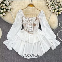 Cocopie ชุดเดรสผู้หญิง เสื้อผ้าผญสวยๆ เดรส ทันสมัย เท่ ทันสมัย ชิค WLQ230006F 41Z231009