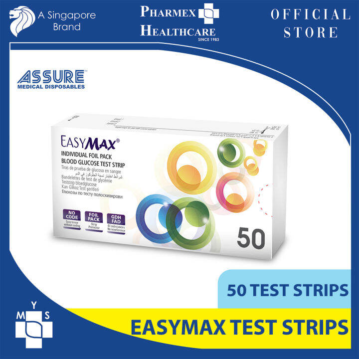 EASYMAX Blood Glucose Test Strip, 50Pc/Box Lazada Singapore