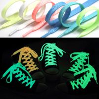 1 Pair Luminous Shoelaces Flat Laces Sneakers Shoe laces Glow In The Dark Night Color Fluorescent Shoelace 160cm Shoestrings