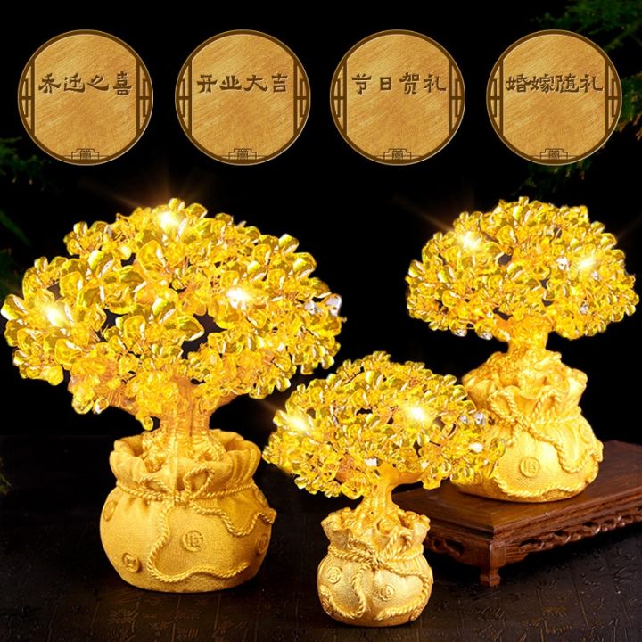 natural-citrine-gemstone-resin-golden-fortune-tree-copper-coins-tassel-pendant-ornament-figurine-cash-cow-feng-shui-mascot-decor