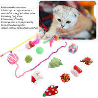 12PCS ของเล่นแมวคริสต์มาสบรรเทาความเบื่อ Interactive PET Cat ของเล่นสารพัน Feather สำหรับลูกแมว