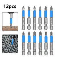 12pcs Anti-slip Screwdriver Tip Bit Set Strong Magnetic S2 Alloy Steel Hex Shanked Phillips Head Drill Bit PH1 PZ1 PH2 PZ2 PH3 Drills  Drivers