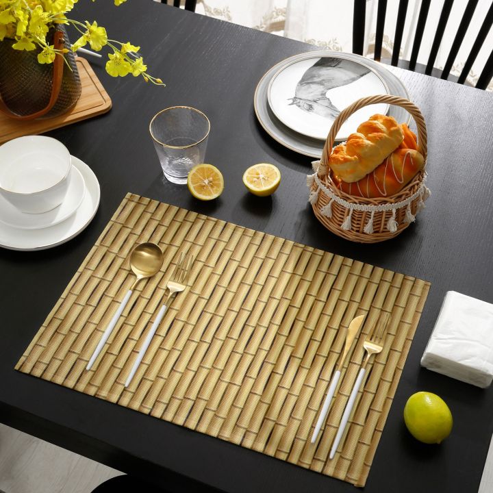 4-6-pcs-placemat-brown-bamboo-pattern-table-mat-for-dining-table-kitchen-accessories-coffee-tea-coaster