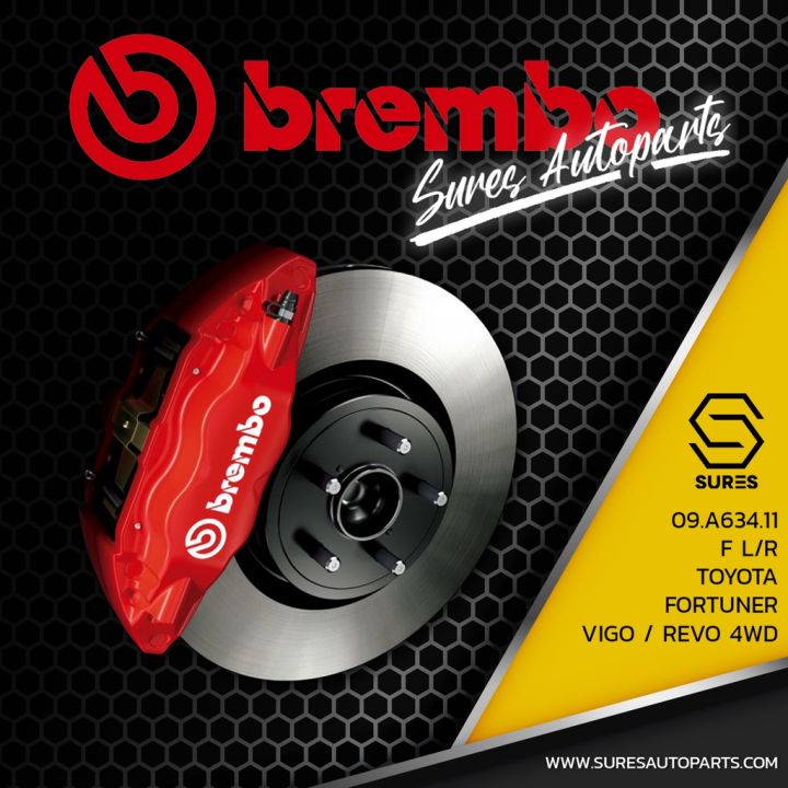 brembo-จานเบรค-คู่หน้า-toyota-vigo-revo-4wd-fortuner-4wd-04-on-uv-ตรงรุ่น-09-a634-11-จาน-ดีส-ดรัม-เบรค-เบรก-เบรมโบ้-แท้-100-โตโยต้า-วีโก้-รีโว่-ฟอร์จูนเนอร์435120k060-435120k070