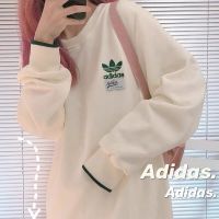 ADIDASเสื้อกันหนาว อย่างหนา เสื้อสำหรับน่าหนาว แขนยาว ปักโคลเวอร์