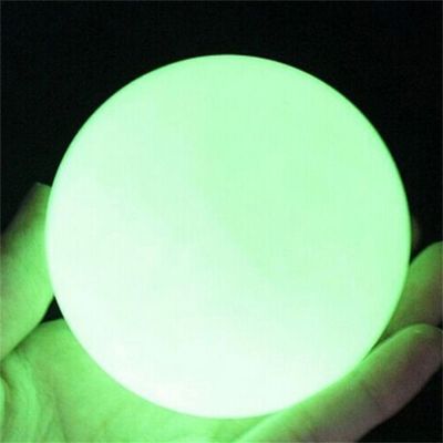 35MM Green Luminous Quartz Crystal Glow In The Dark Stone Sphere Ball With Base