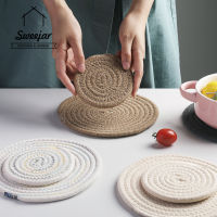 SWEEJAR 1Pc ทอ Coaster Placemat สำหรับหม้อถ้วยถาดแผ่นฉนวนกันความร้อนแผ่นกันลื่น