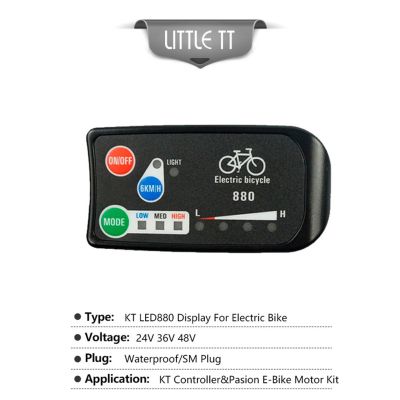 Ebike จอแสดงผล243648V LED KT 880จอแสดงผลแผงควบคุมไฟฟ้าจักรยานจักรยานเมตรกันน้ำ Connector E-Bike Accessori