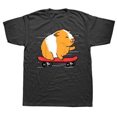 Guinea Pig Riding Skateboard T Shirts Graphic Cotton Streetwear Short Sleeve Birthday Gifts Summer Style T shirt Mens Clothing XS-6XL