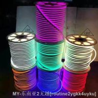 【hot】▧ 12V 24V Rope light 2835 120LEDs/m flexible Soft strip BAR Lights 3-6Leds Cuttable 1m 5m 20m 50m 100m