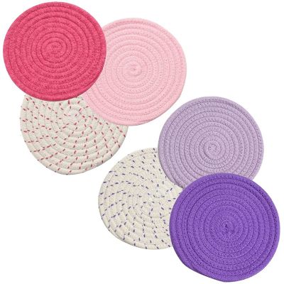 6Pcs Kitchen Pot Holder Tripod Set Cotton Rope Woven Pot Holder Coasters,Heat Pads,Spoon Rest for Cooking and Baking