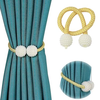 ✳ 1Pc Pearl Buckle Curtain Clip Tieback Holdbacks Tie Backs Strap Pearl Ball curtain holdbacks home decoration accessories modern