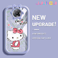 Jlingji เคสสำหรับ Xiaomi Poco F2 Pro Redmi K30 Pro Zoom เคสการ์ตูนน่ารักลาย Hello Kitty Patten สีสันสดใสนิ่มสำหรับเลนส์กันกระแทกแบบใสเคสมือถือความคิดสร้างสรรค์โปร่งใสเคสป้องกันซิลิโคนเรียบง่าย