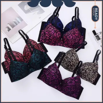 Dreamtale Women Bra Flower Lace 4 Hook Bra Push Up Bra Padded Baju