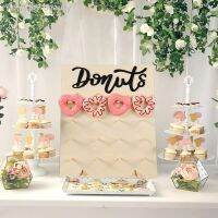 【hot】❖  Placa De Exposição Rosquinha Madeira Reutilizável Donut Stand Suporte Sobremesa Casamento Baby Shower Aniversário Decorações