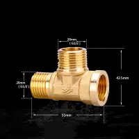 1/2 BSP Female Male Thread Tee 3 Way Brass Pipe Fitting Splitter Connector Coupling Adapter