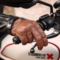 SFK R รถจักรยานยนต์ถุงมือหนังแพะของแท้หนัง Full Finger Touch Screen Racing Riding Motocross Men ถุงมือรถจักรยานยนต์