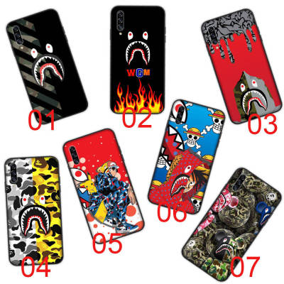 Bape Shark อ่อนนุ่ม ซิลิโคน เคสโทรศัพท์ หรับ Xiaomi Redmi Note 9 8 10A 9C 8A 9S 7 9T 6A 7A 9A 8T Prime Pro NFC Power Max Black ปก