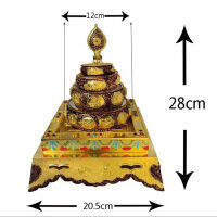 อุปกรณ์สำหรับผู้นับถือศาสนาพุทธ Manzha จานมงคลแปดอย่างโลหะผสมทองแดง Manchaluo แผ่นถาดสี่เหลี่ยมแมนด้าแผ่นซ่อมแซมสแควร์