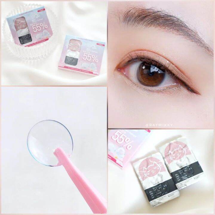 คอนแทคเลนส์แบบใส-clear-contact-lens-kitty-kawaii-รายเดือน-crystal-clear-มีค่าสายตาสั้น-0-75-ถึง-10-00