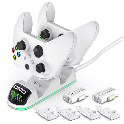 อุปกรณ์ชาร์จคอนโทรลเลอร์ OIVO สำหรับ Xbox ชุด X/s/xbox หนึ่งตัวควบคุมแบบ S/x/elite แท่นชาร์จจอยเกม Xbox One มาพร้อมกับแบตเตอรี่แบบชาร์จไฟได้2แพ็ค