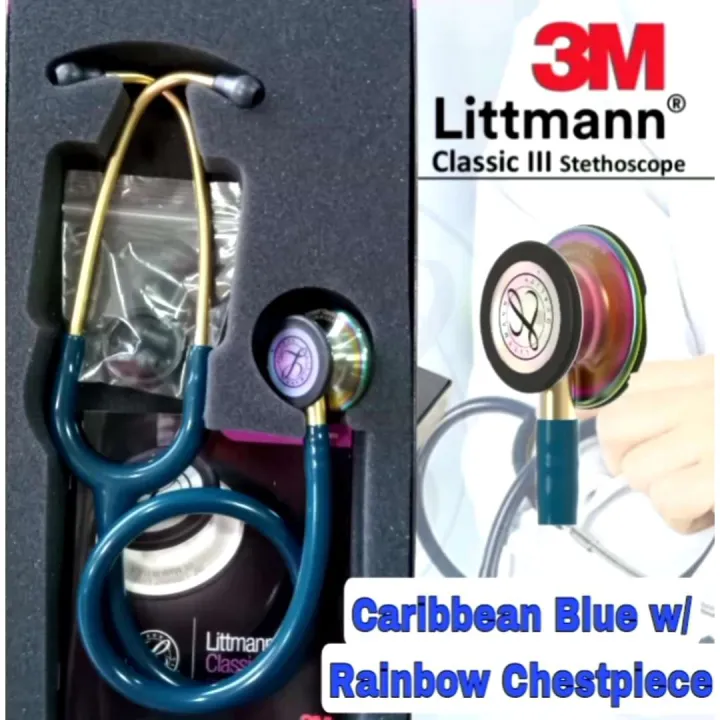 3M Littmann Stethoscope Classic III (5807)Caribbean Blue w/Rainbow