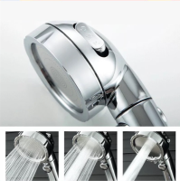 High Pressure Shower Head ฝักบัวอาบน้ำเพิ่มแรงดันสูง รุ่นมีปุ่มเปิด-ปิด ปรับได้ 3 ระดับ น้ำแรงไม่ง้อปั้ม ฝักบัวแรงดันสูงของแท้ Shower Head ฝักบัวอาบน้ำ