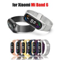 （A creative）สายสแตนเลสสำหรับ Xiaomi Mi วง6สร้อยข้อมือโลหะ Xiaomi Xiaomi Xiami Miband Band6 Miband6 Watch Bands วงสีทึบ