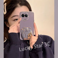 ปลอกอ่อนสำหรับ Realme 11 Pro Pro+ C53 C51 C55 NFC 4G 5G Phone Case เคสโทรศัพท์ TPU มันวาวกันน้ำพร้อมภาพการ์ตูนลูกแมวเคสโทรศัพท์แบบตั้งได้ปกหลัง