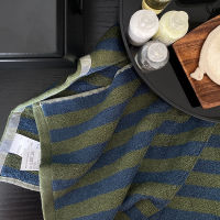 Retro Color Matching Long-Staple Cotton Towel Set Striped Skin-Friendly Bath Towels Soft Absorbent Face Towel Bathroom Christmas