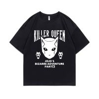 Mens Large T-shirt Anime Jojos Bizarre Adventure Killer Queen Print Tshirt Men T Man Novelty Manga Loose 4XL/5XL/6XL