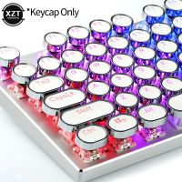 104Pcs/Set Backlit Round Keycaps Universal Round Retro Electroplating Key Cap for Cherry MX Mechanical Keyboard