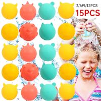 3-15PCS Reusable Water Balls Creative Summer Rubber Pool Water Playing Toy Water Bomb Splash Game Balls For Kids Party Favors Balloons