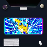 Pokemon Pikachu RGB Pc Gamer Keyboard Mouse Pad Mousepad LED Glowing Mouse Mats Rubber Gaming Computer Mausepad