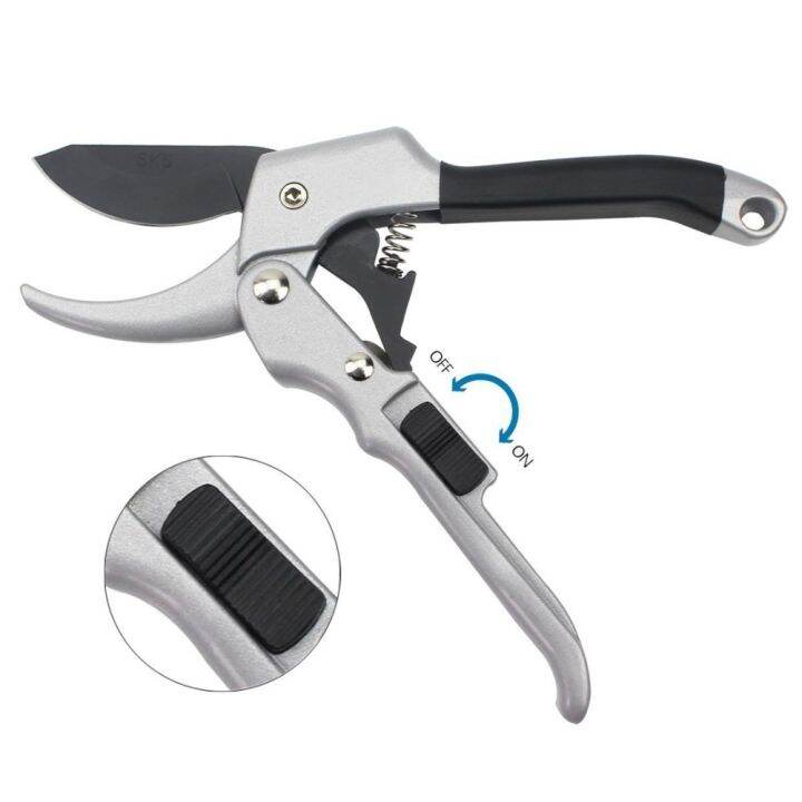 8inch-power-drive-ratchet-anvil-pruning-shears-garden-tools-ratcheting-hand-secateurs-tree-pruners-razor-sharp-garden-scissors