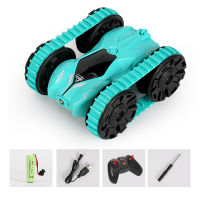 2.4G Remote Control Roller Car Track Tank Double Side Stunt Car Vehicle Dump Truck Light Charging Crawler Type Toy Multi Terrain